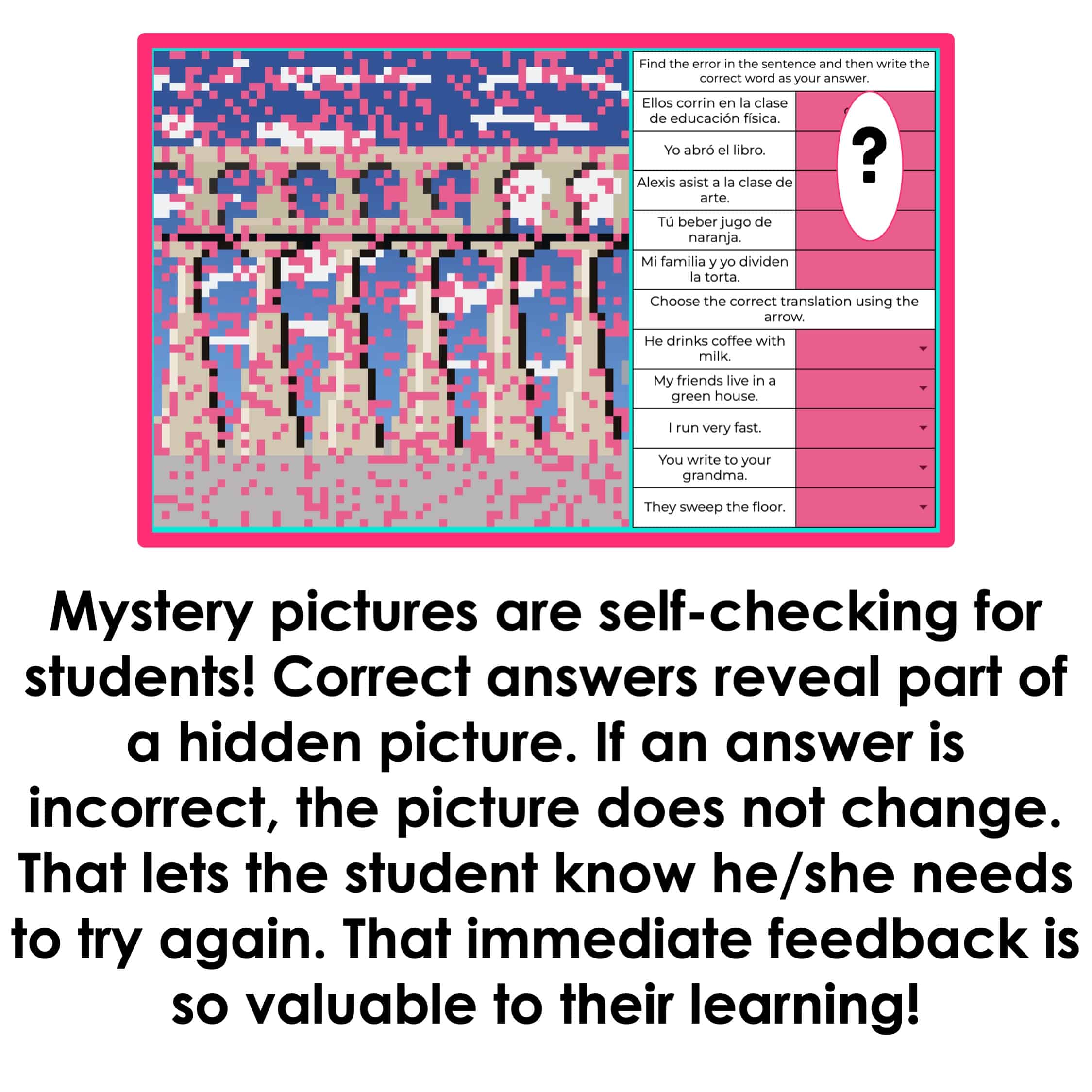Present ER IR Verbs Digital Mystery Picture - La Profe Plotts