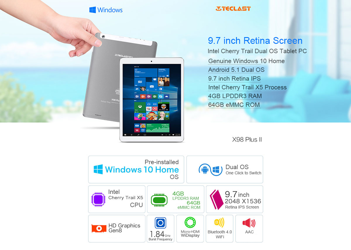 Teclast X98 Plus Ii A 2 In 1 Feature Rich Performer With 4gb Ram And Dual Os
