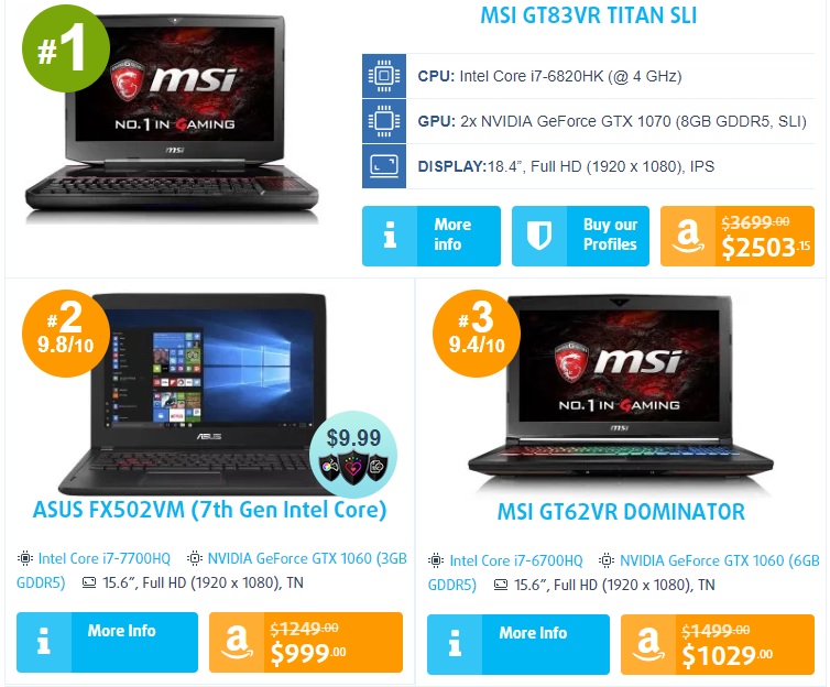 Another MSI in our top 3 of the best gaming laptop deals