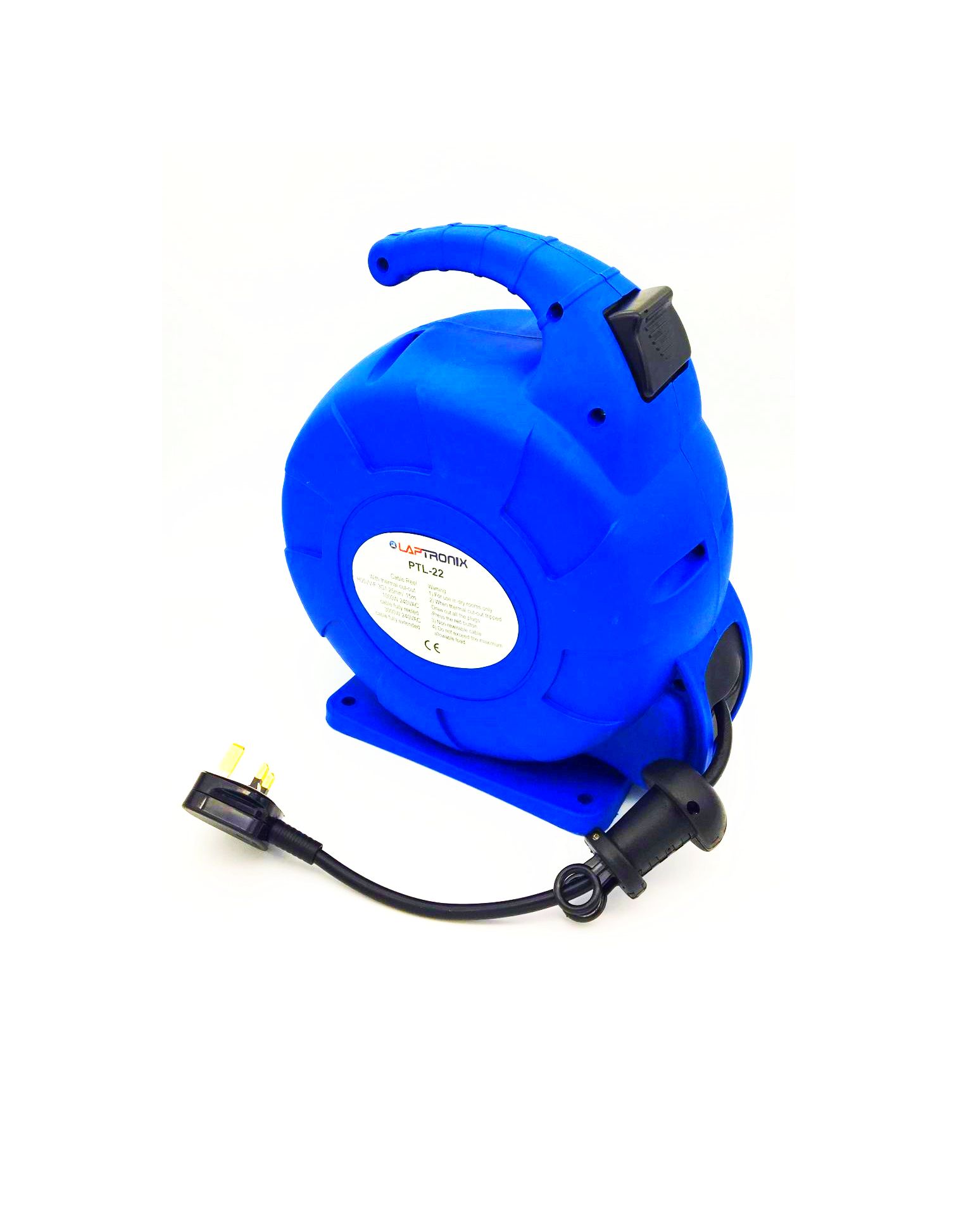 LAPTRONIX 15M METER RETRACTABLE EXTENSION REEL LEAD CABLE 3 WAY