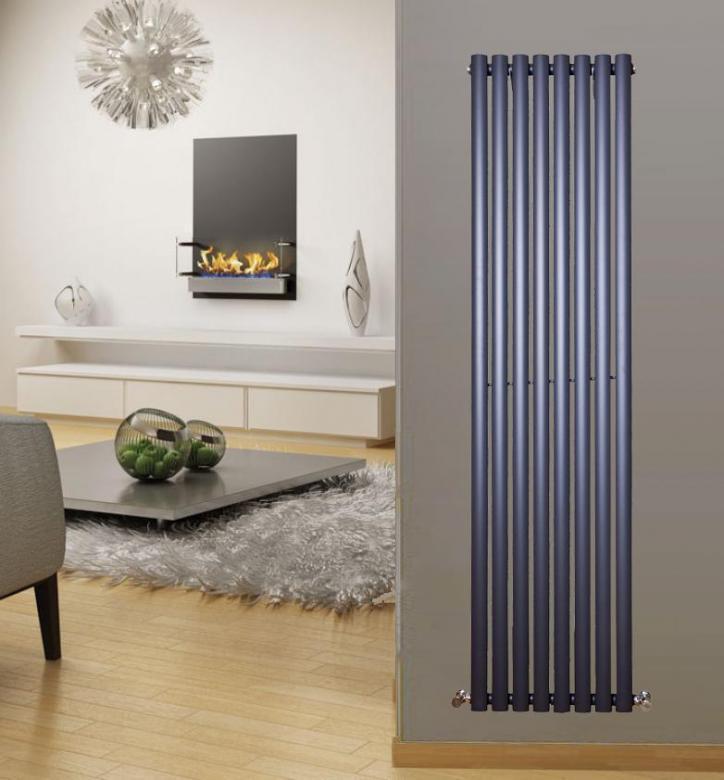 Vertical Designer Oval Column Radiator Bathroom Central Heating Anthracite Z Laptronix