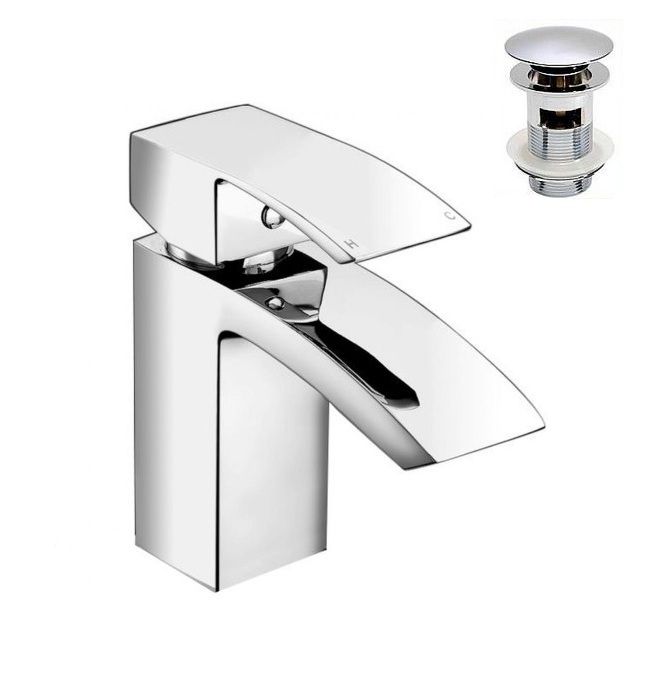 Bathroom Sink Basin Mono Mixer Square Tap Chrome Solid Brass Single