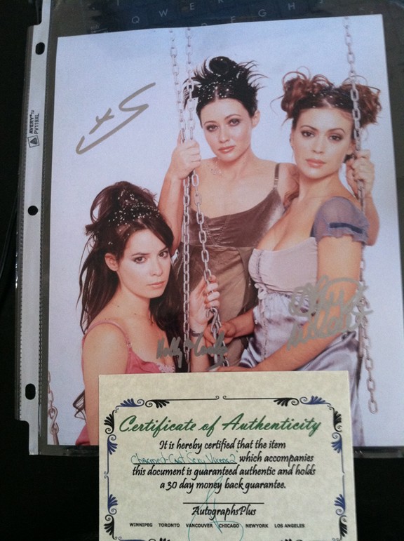 Charmed Sisters Photo with Original Actresses Signatures