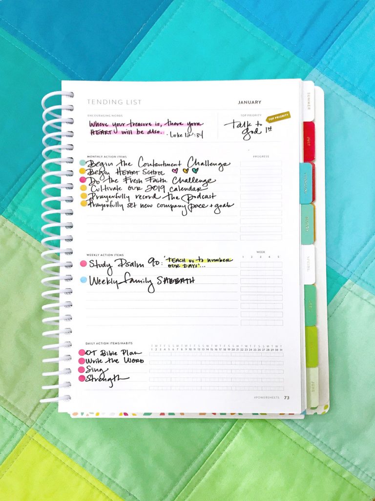 Goals 2023 List January Powersheets Goals - Lara Casey