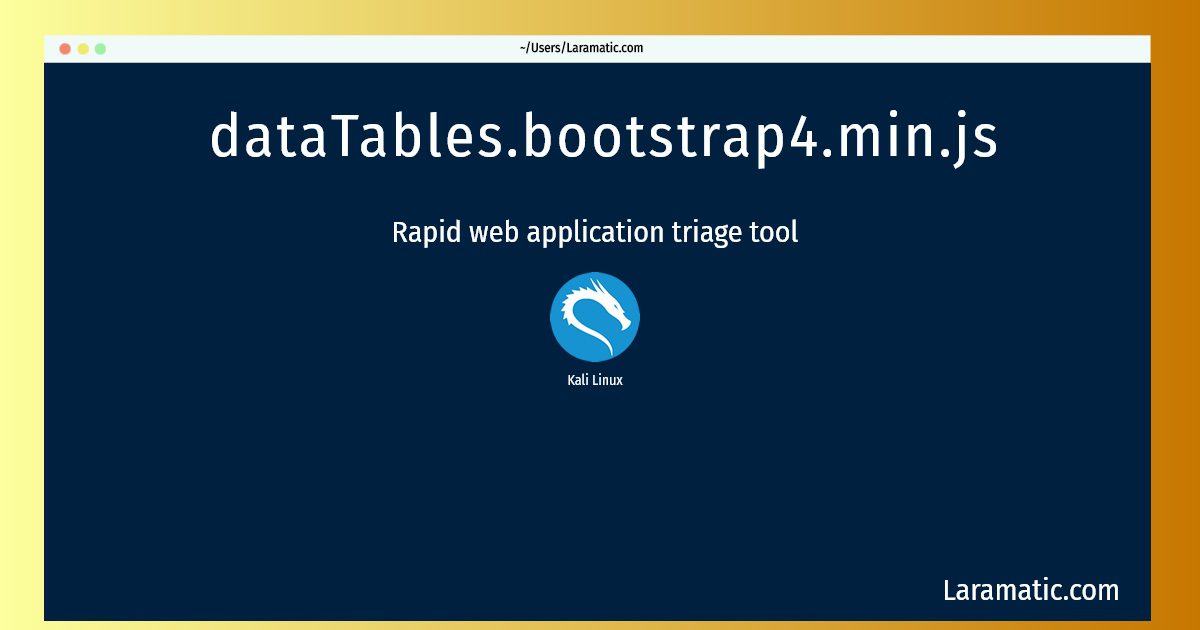 DataTables.bootstrap4.min.js Command Laramatic