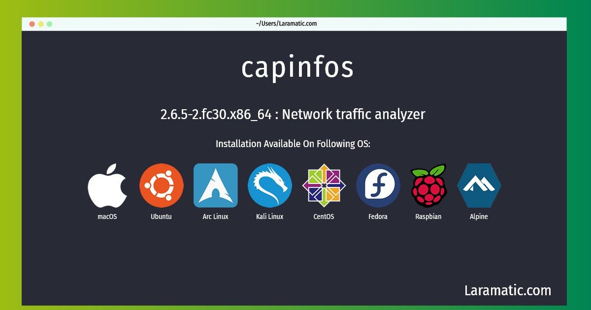 How To Install Capinfos On Debian, Ubuntu, Alpine, Arch, Kali, CentOS