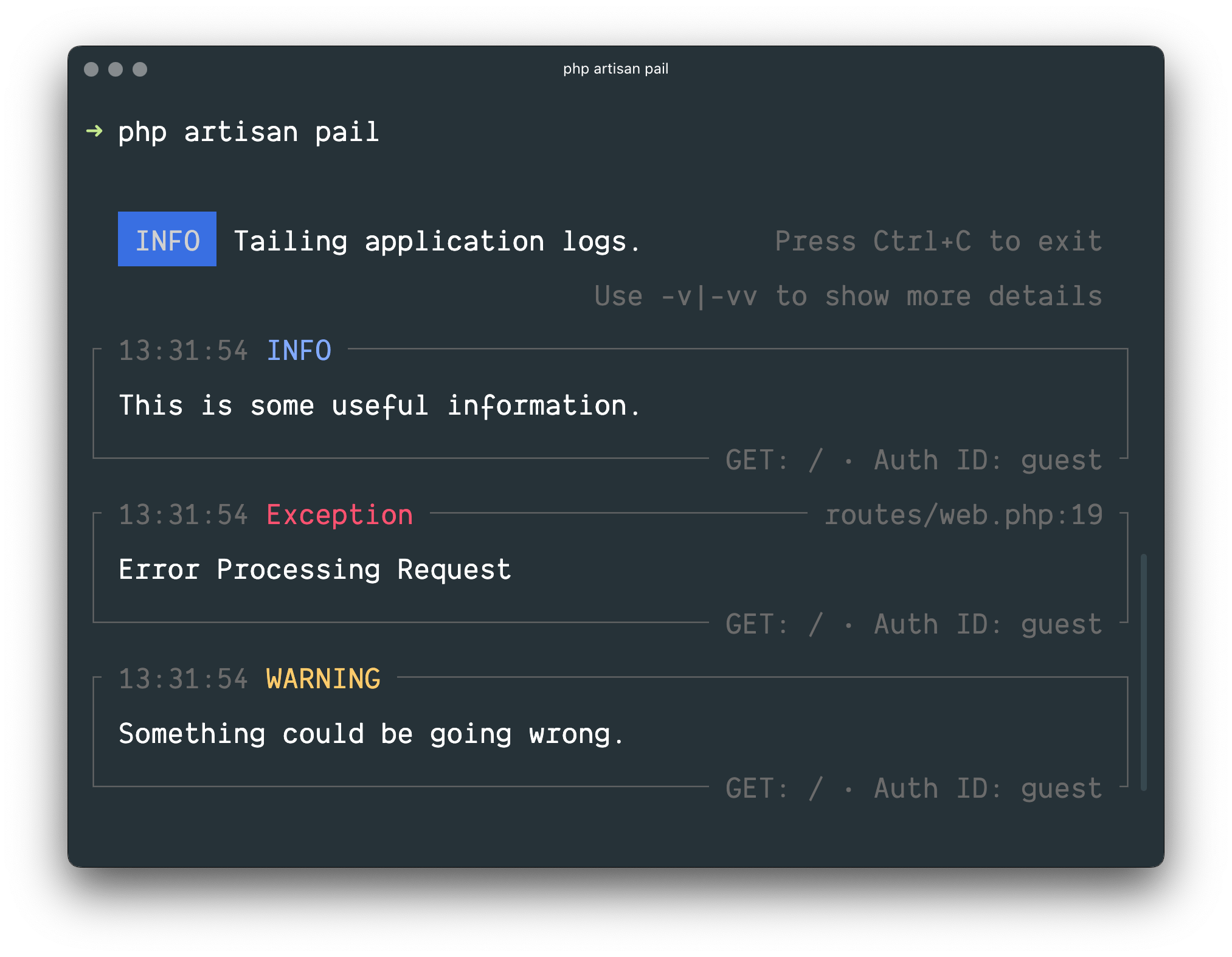 GitHub laravel/pail Dive into your Laravel application's log files directly from the console. 🪣