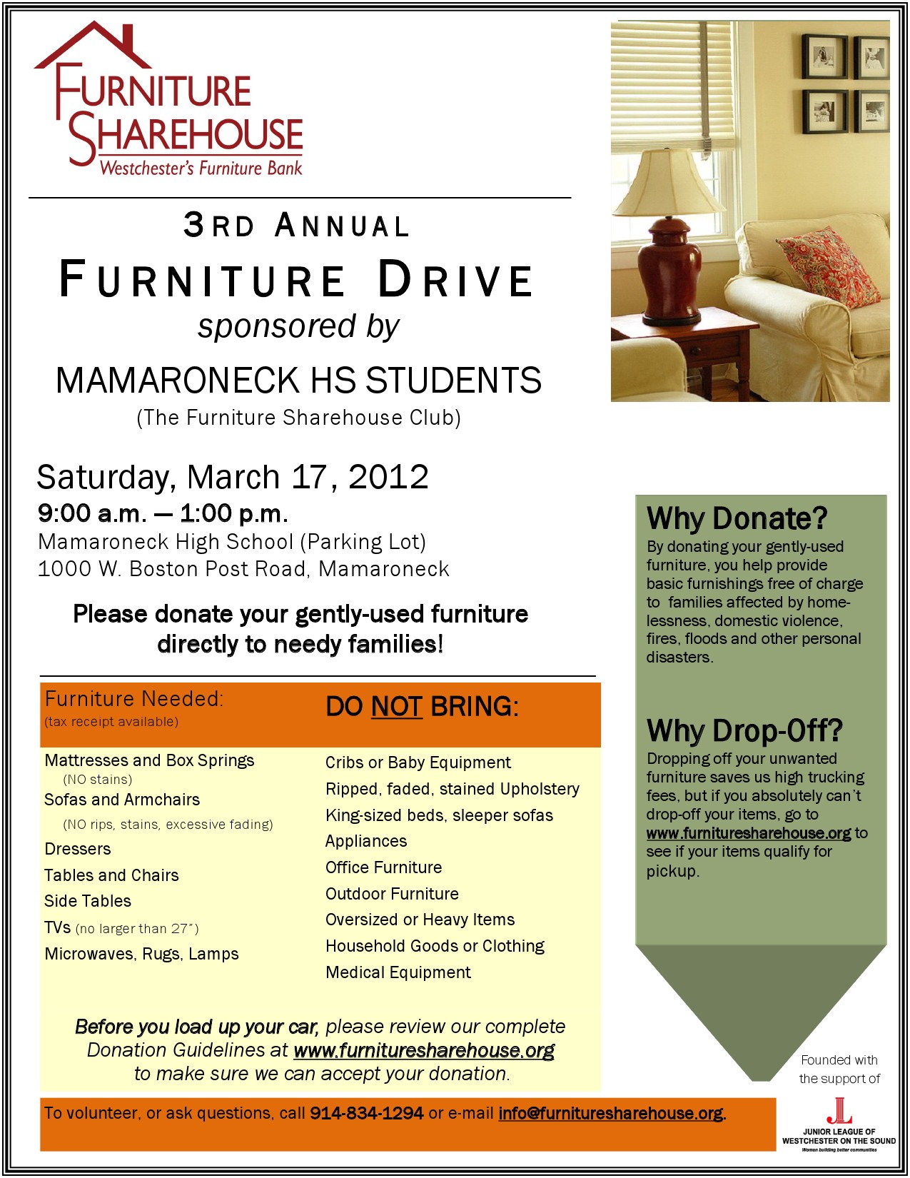 Coming Up Furniture Drive Saturday theloop
