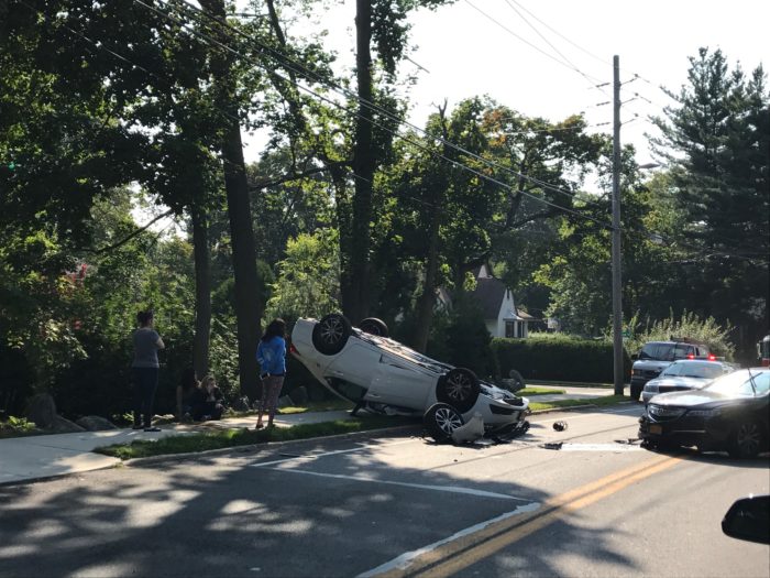 Larchmont Crash Flips Car on Weaver Street theloop