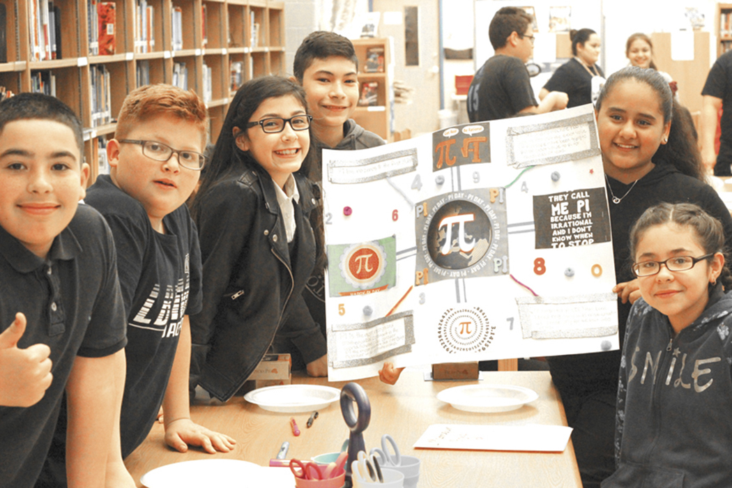 Lamar Bruni Vergara Middle School math teachers and students celebrate