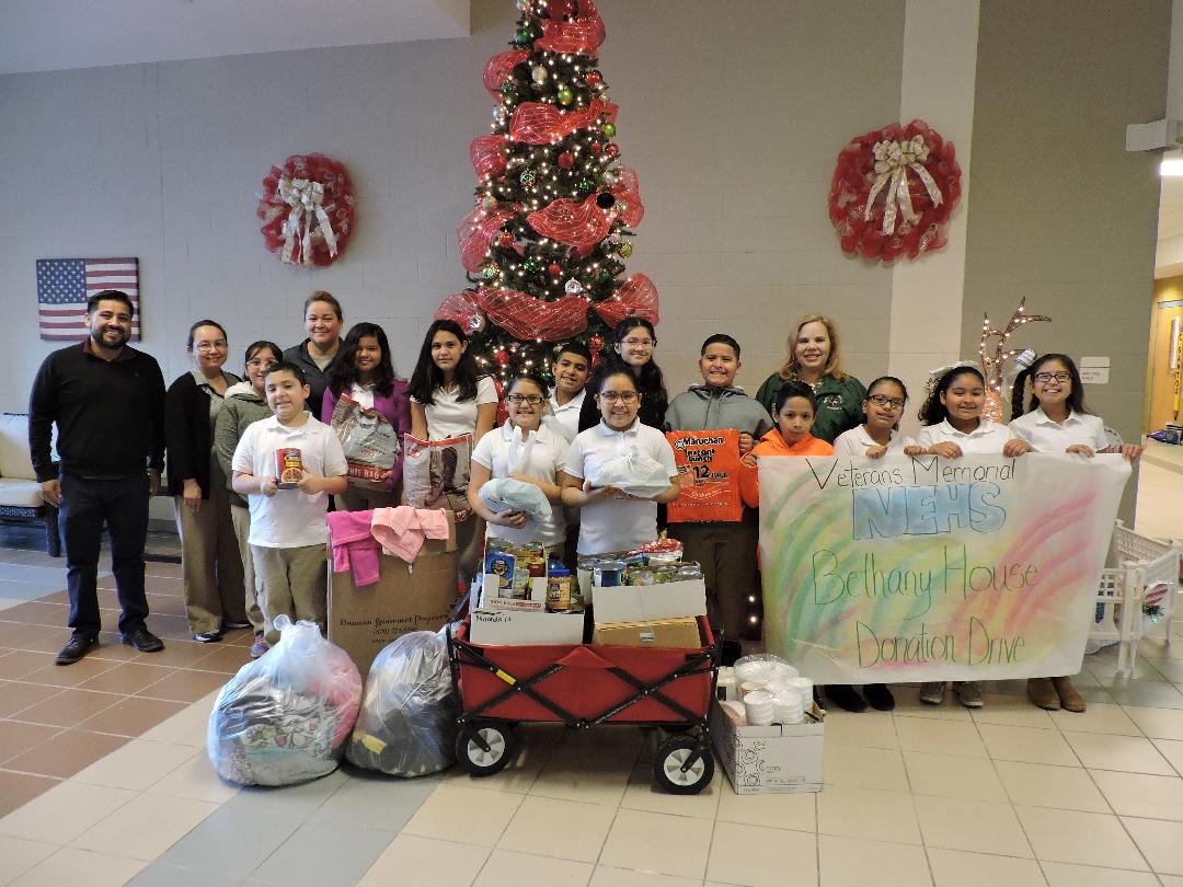 Veterans Memorial Elementary Students Collect Food & Clothing for