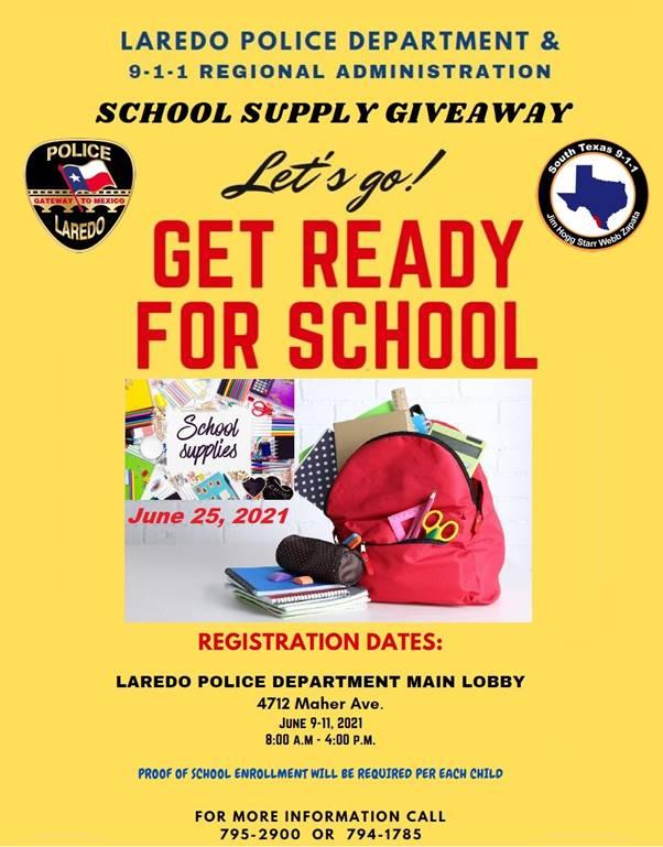 911 and LPD to Provide School Supply Giveaway Drivethru Event