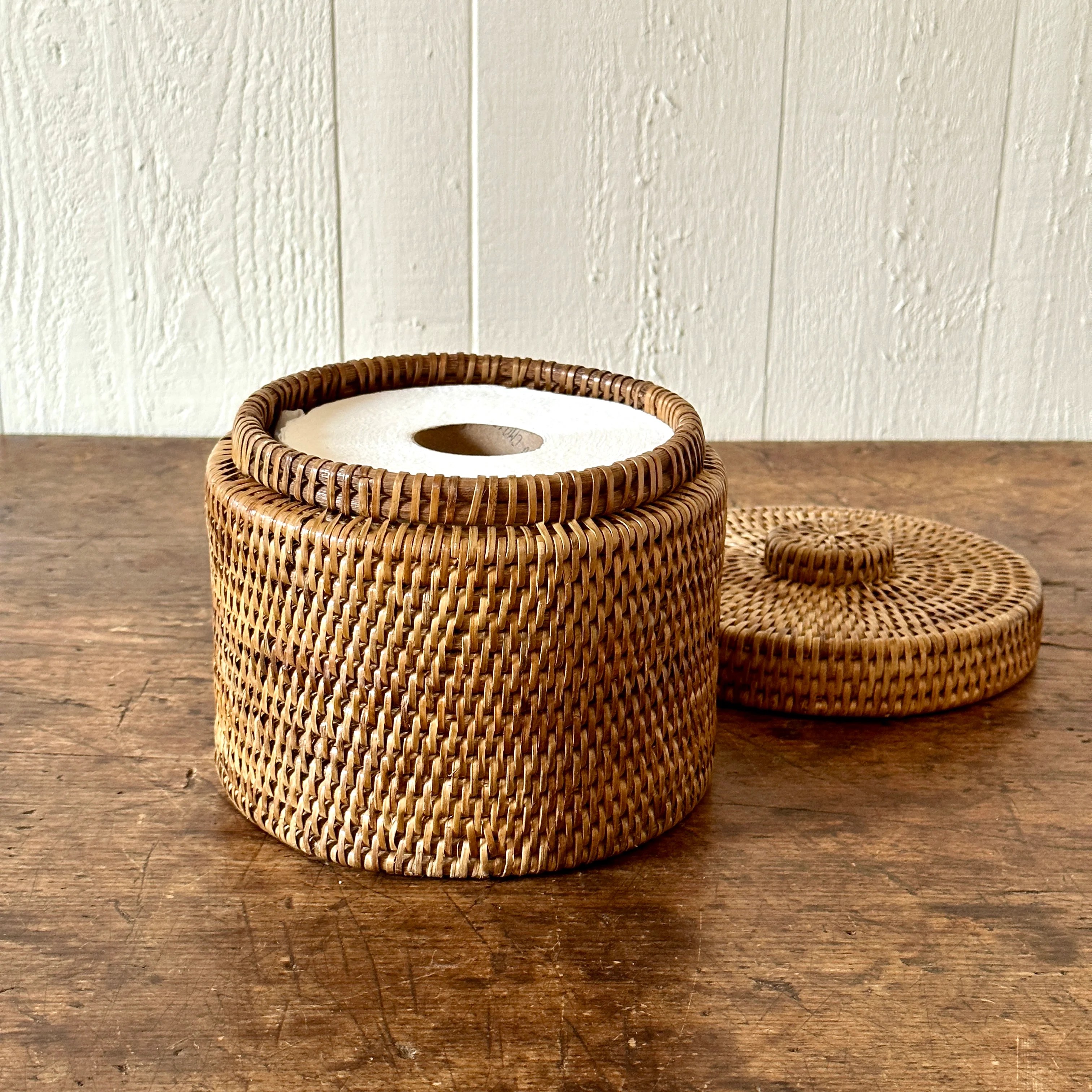 Rattan Toilet Paper Holder Larger Cross