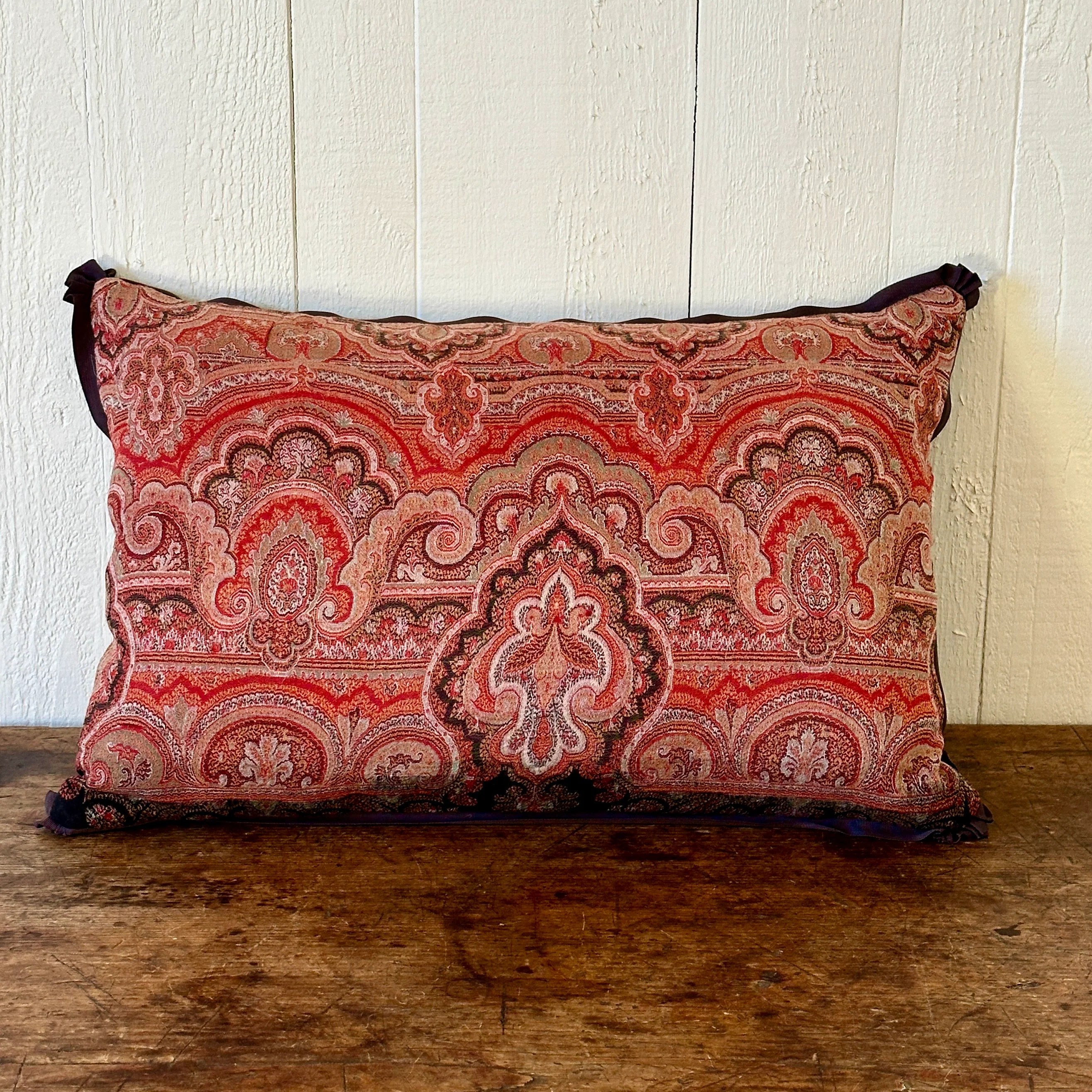 Antique Paisley Lumbar Pillow Larger Cross