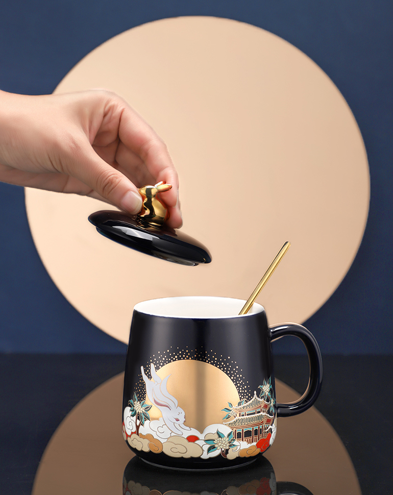 Goldener Lorbeer Schwebender-Mond Tasse - Shopsystem - larogator.de