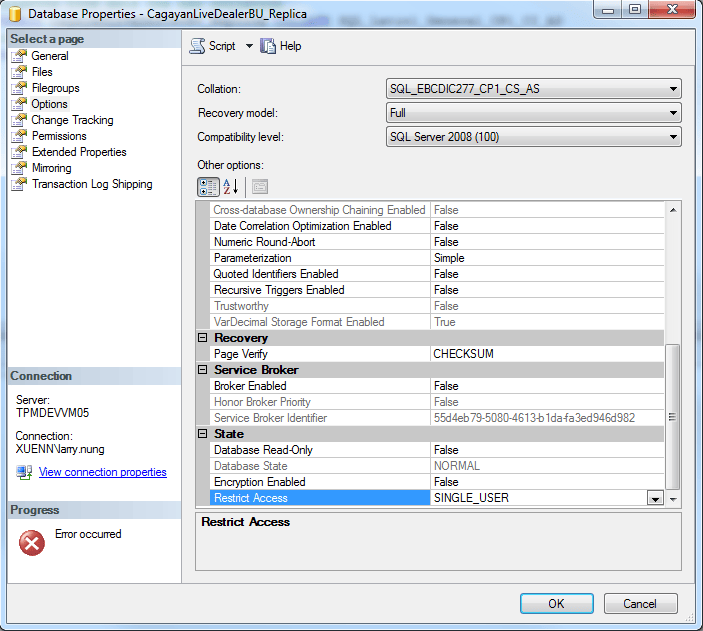 SQL Server Change Collation Level Up
