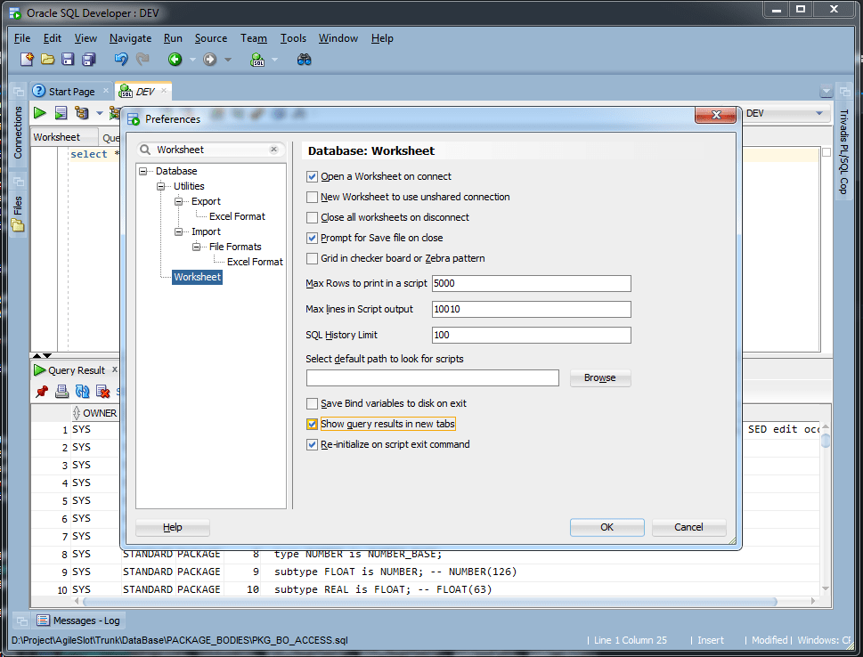 Oracle SQL Developer Show query result in new tabs Level Up