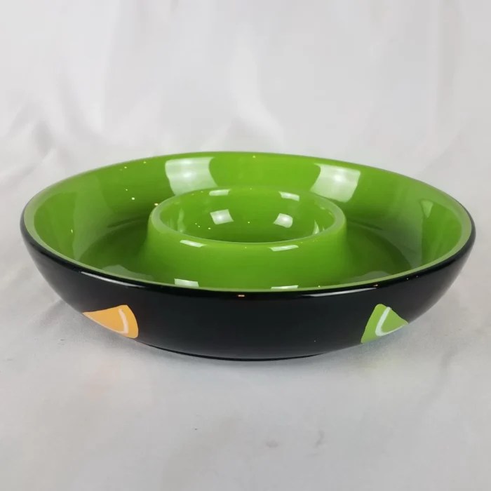 Crate & Barrel Small Individual Chip & Dip Bowl Fiesta Style Larry's
