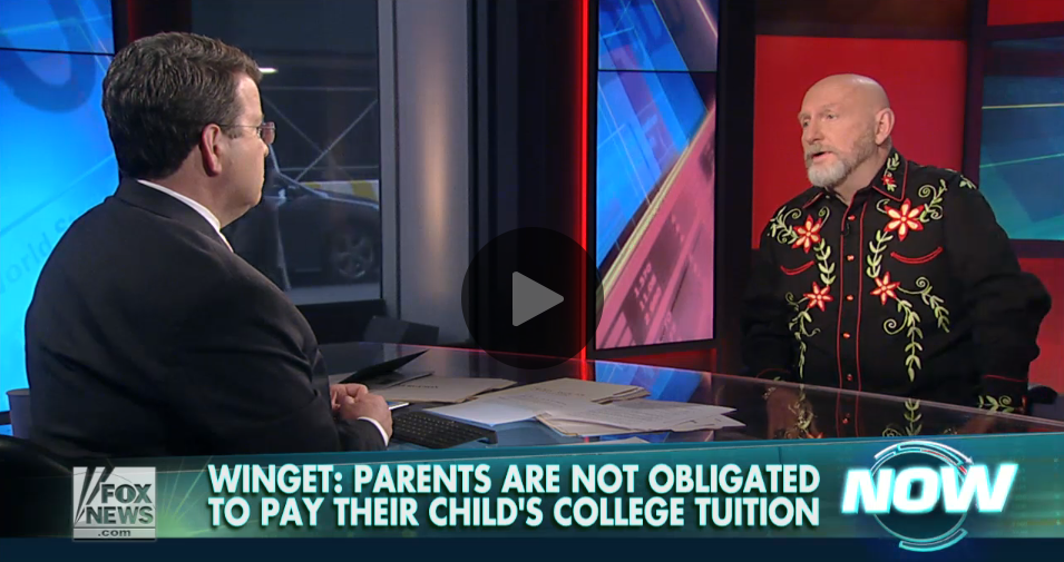 Larry on Cavuto/FoxNews Are parents obligated to pay for childs