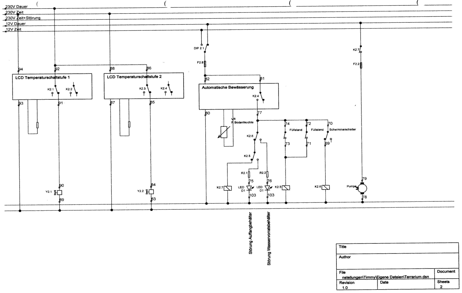 Elektrische Fussbodenheizung Schaltplan