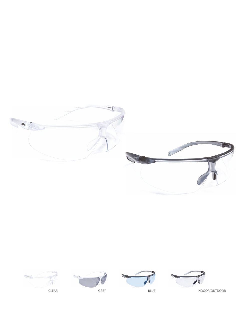 Riley Riletto UltraLite Blue Safety Glasses Clear LA Safety Supplies