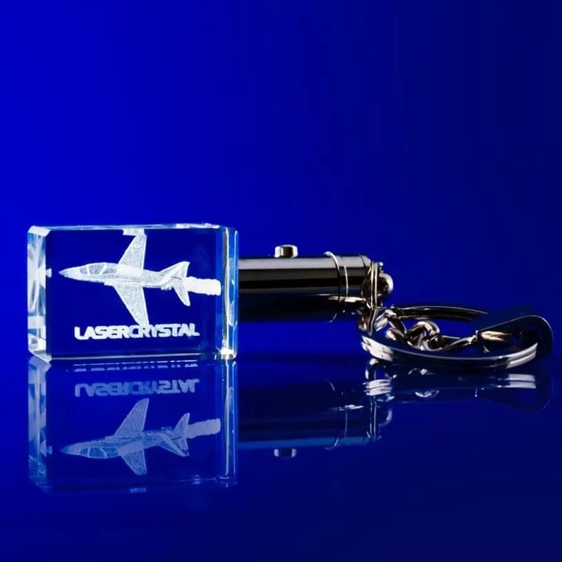 LED Crystal Keyring 3D Engraved Corporate Glass Gifts Laser Crystal
