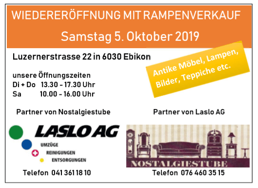 Wiedereröffnung mit Rampenverkauf Laslo AG