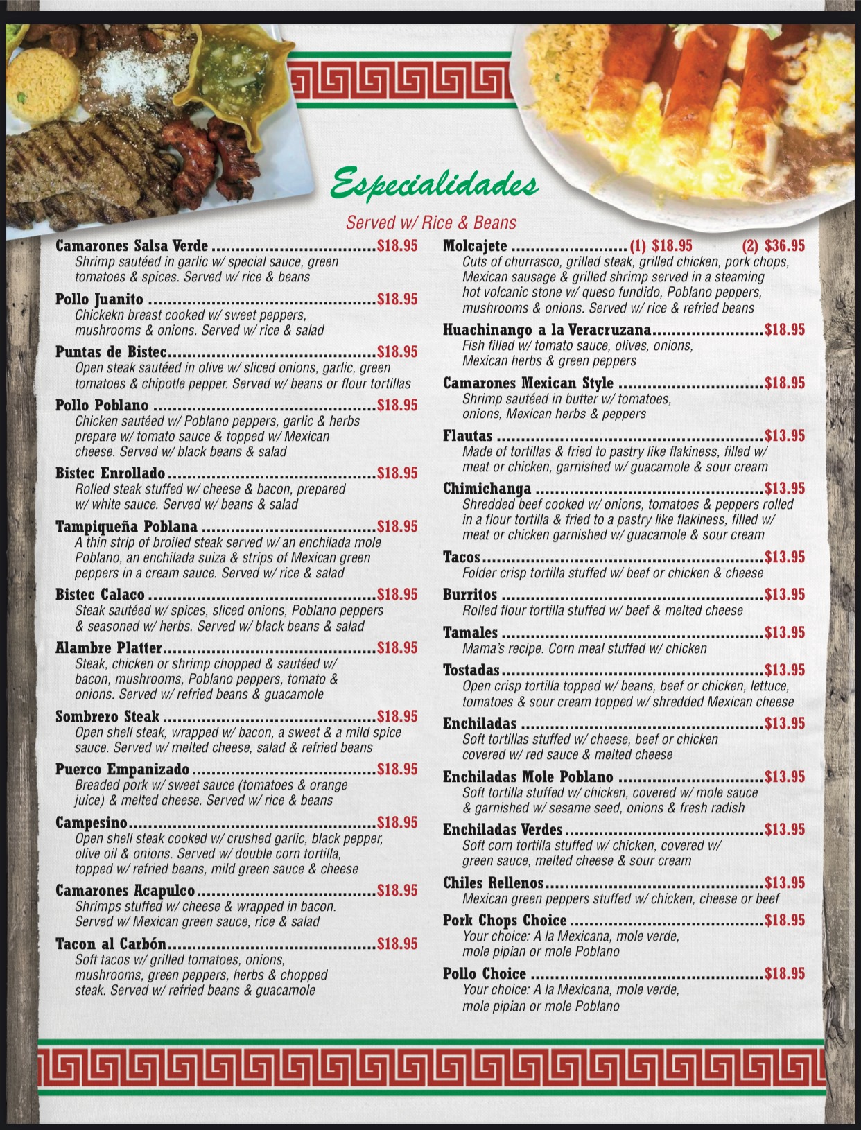 Menu Las Margaritas Restaurant Cornwall on Hudson NY