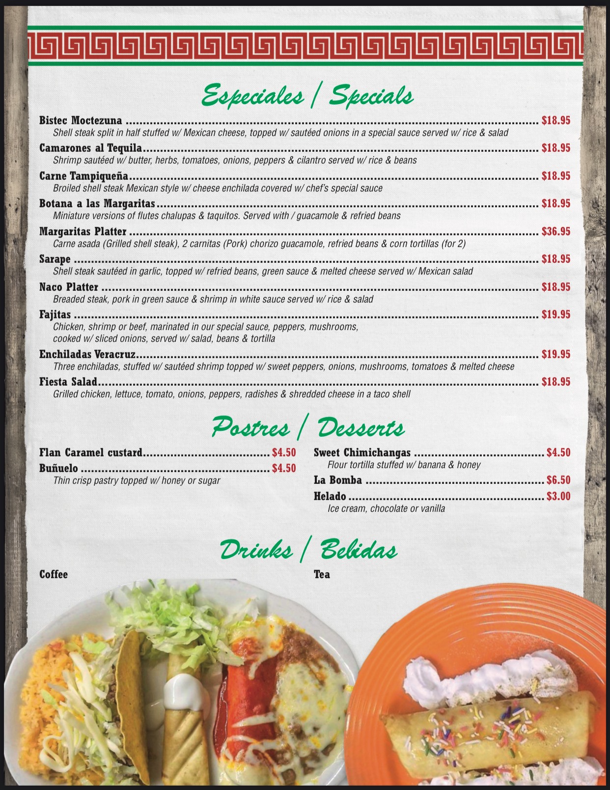 Menu Las Margaritas Restaurant Cornwall on Hudson NY