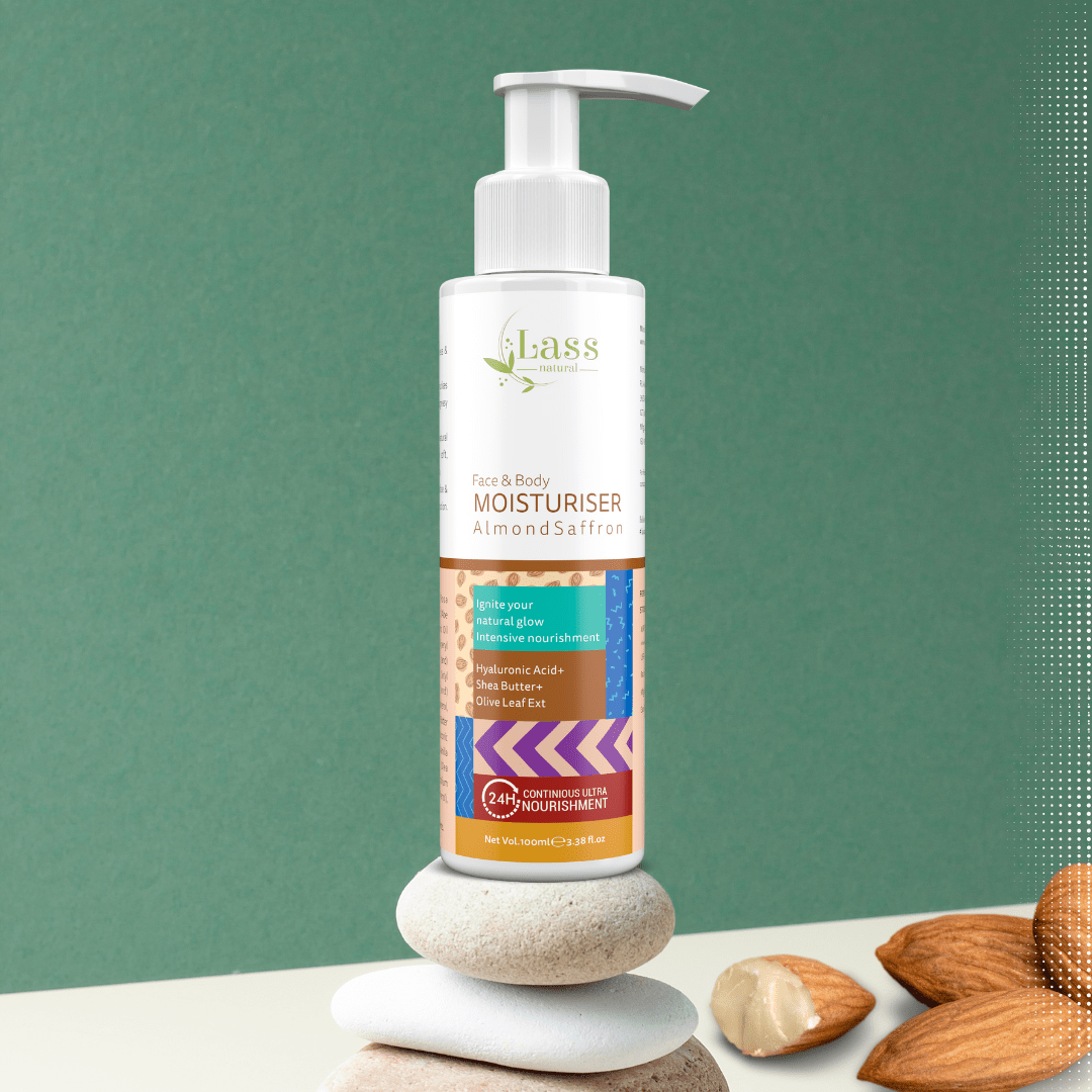 Face and Body Almond Saffron Lotion with Hyaluronic Acid+