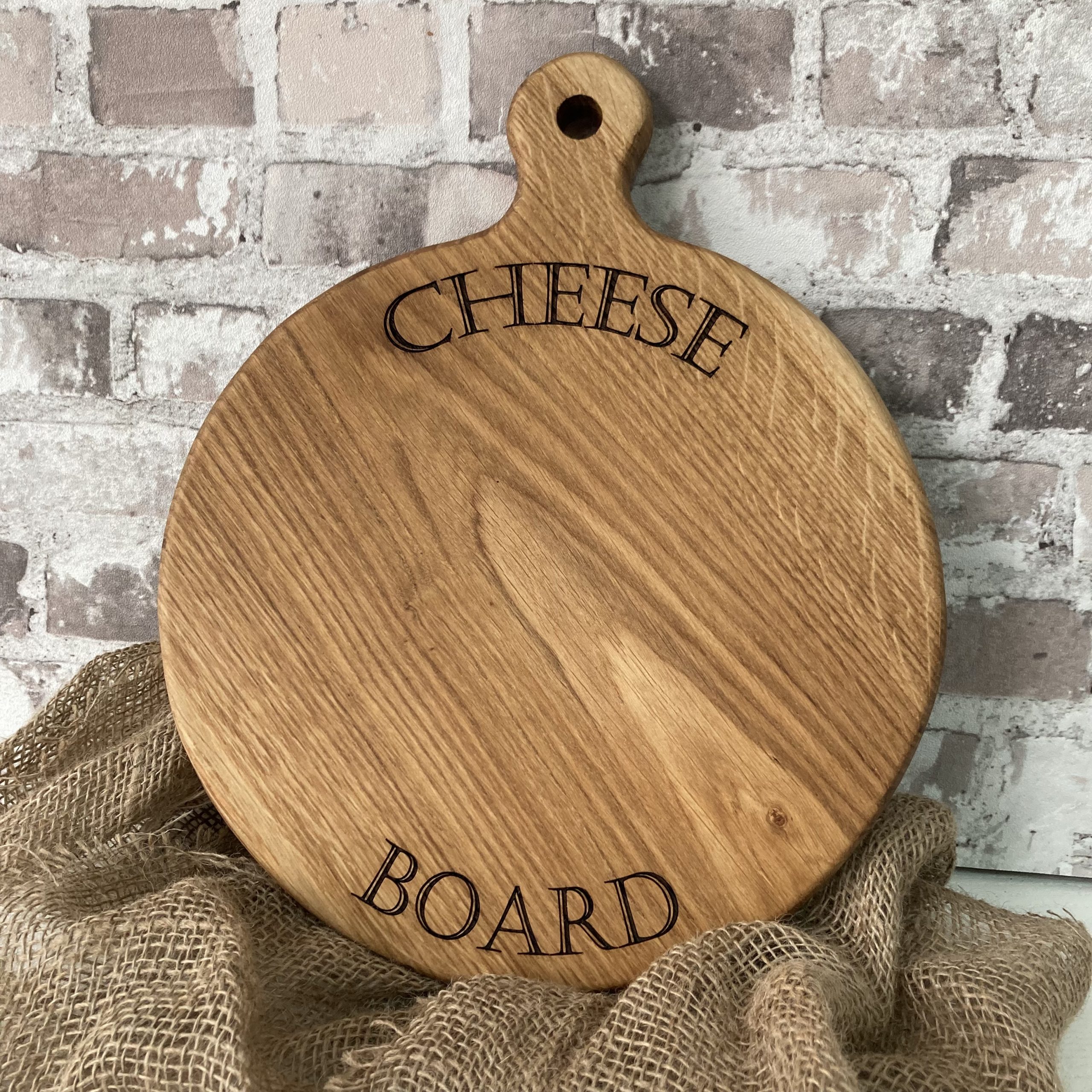 Handcrafted Round Oak Cheese Board Lasting Impression