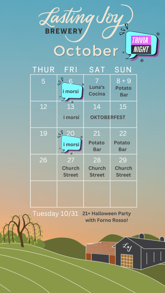 Fall Food Truck Schedule Lasting Joy Brewery