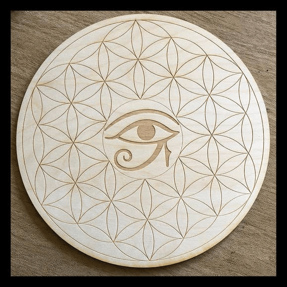Flower of Life Eye of Horus Crystal Grid Lasting Light Wellness
