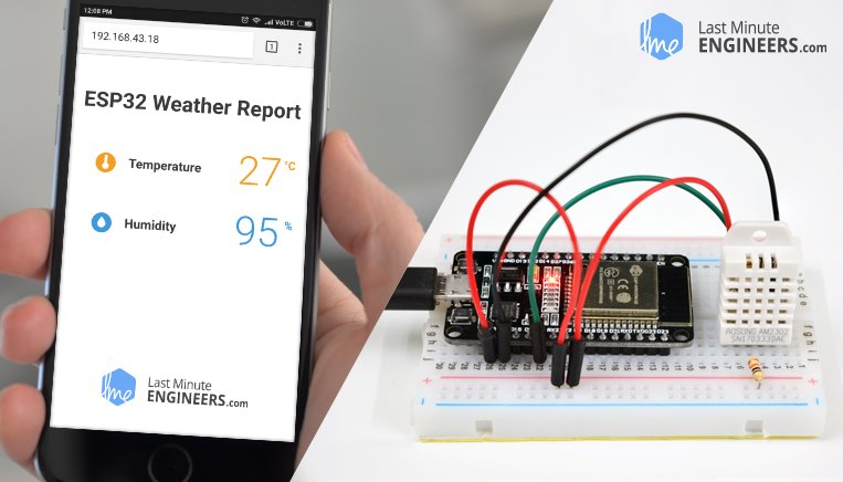 Interface DHT11 DHT22 with ESP32 & Display Values Using Web Server