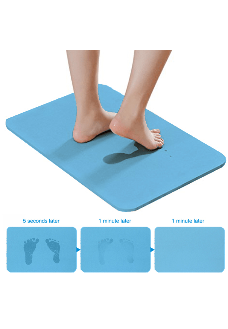 Magic Diatomaceous Earth Bath Mat Blue LatestGadget