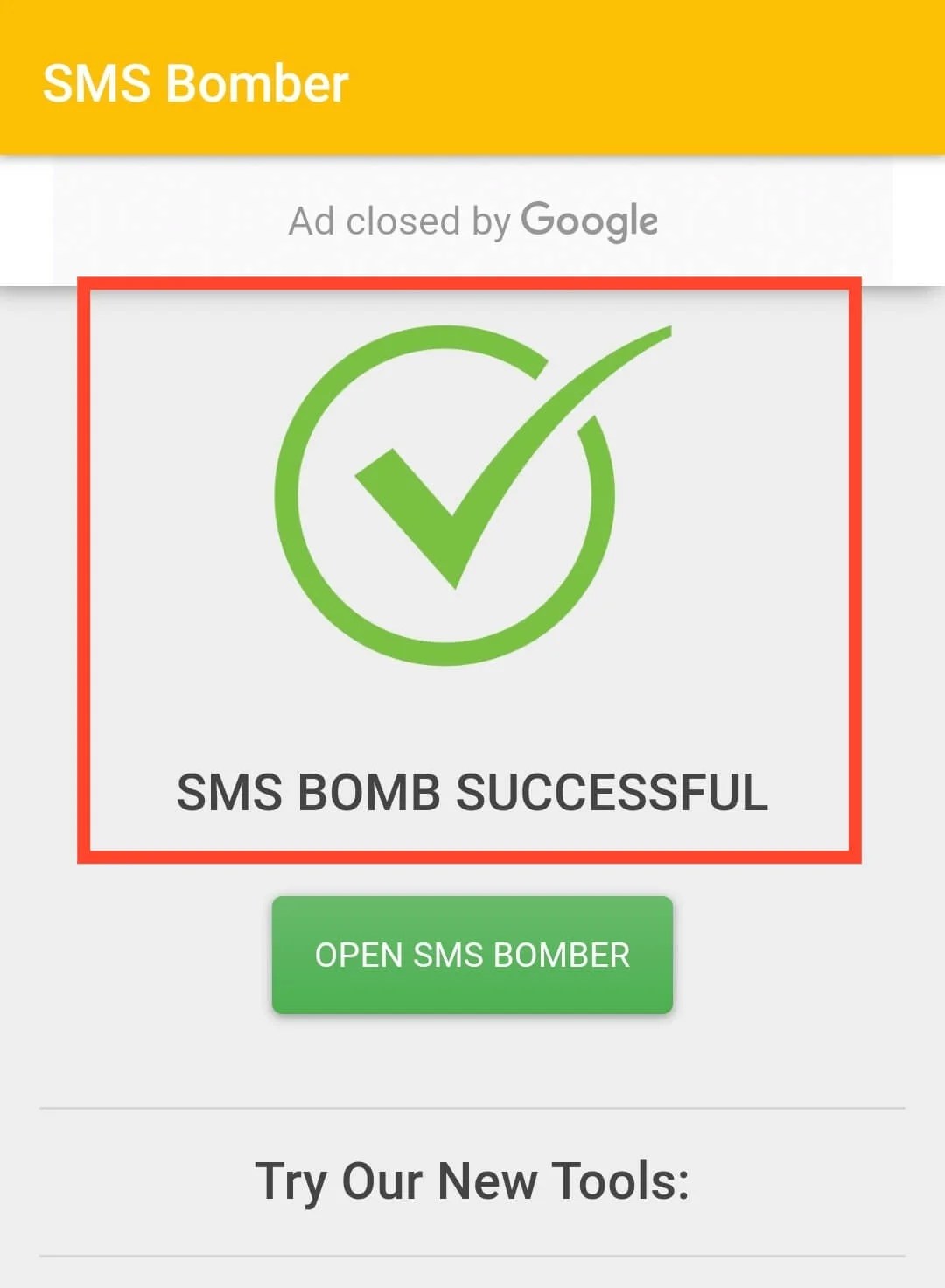 SMS Bomber App V2.0 Download Send [200] SMS Per Submit FREE