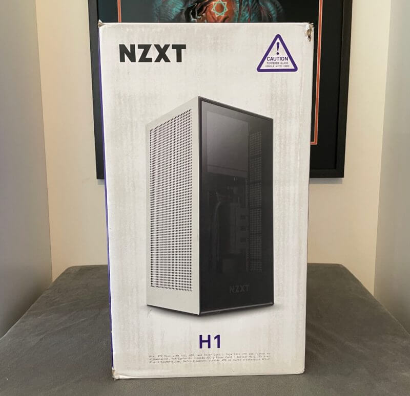 NZXT White H1 V1 MiniITX Gaming Case w/650W PSU & AIO