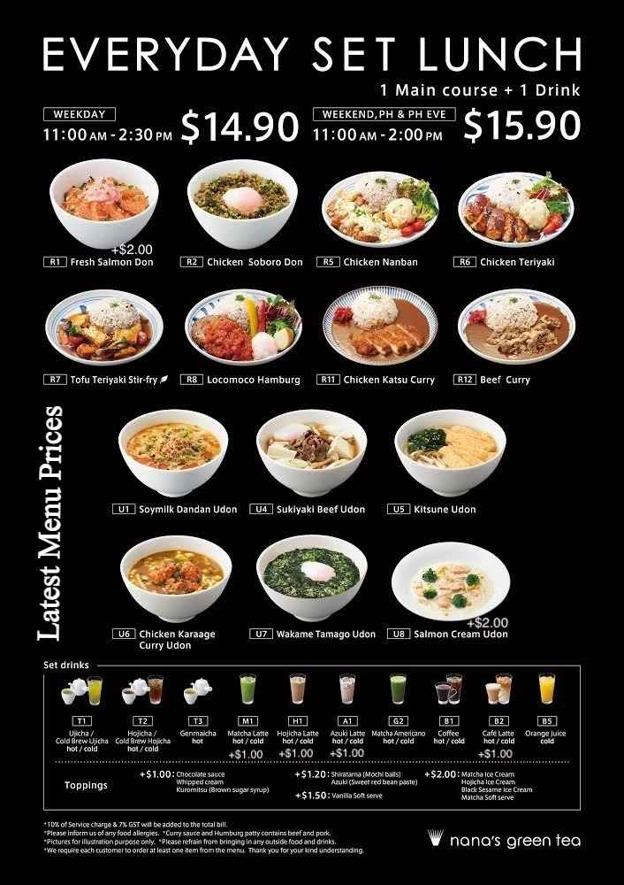 Nana's Green Tea Menu Prices Fresh Menu Prices