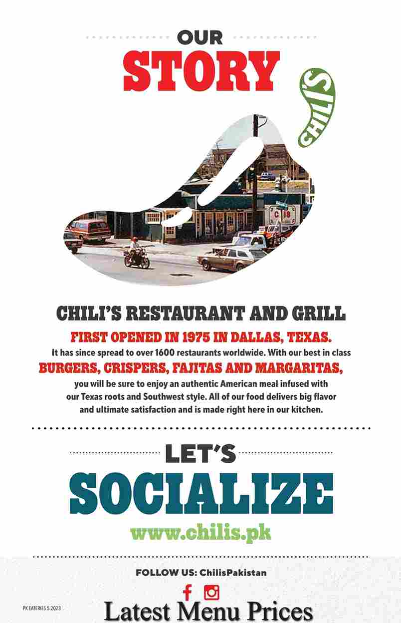 Chili’s Restaurant Lahore Menu Prices Fresh Menu Prices