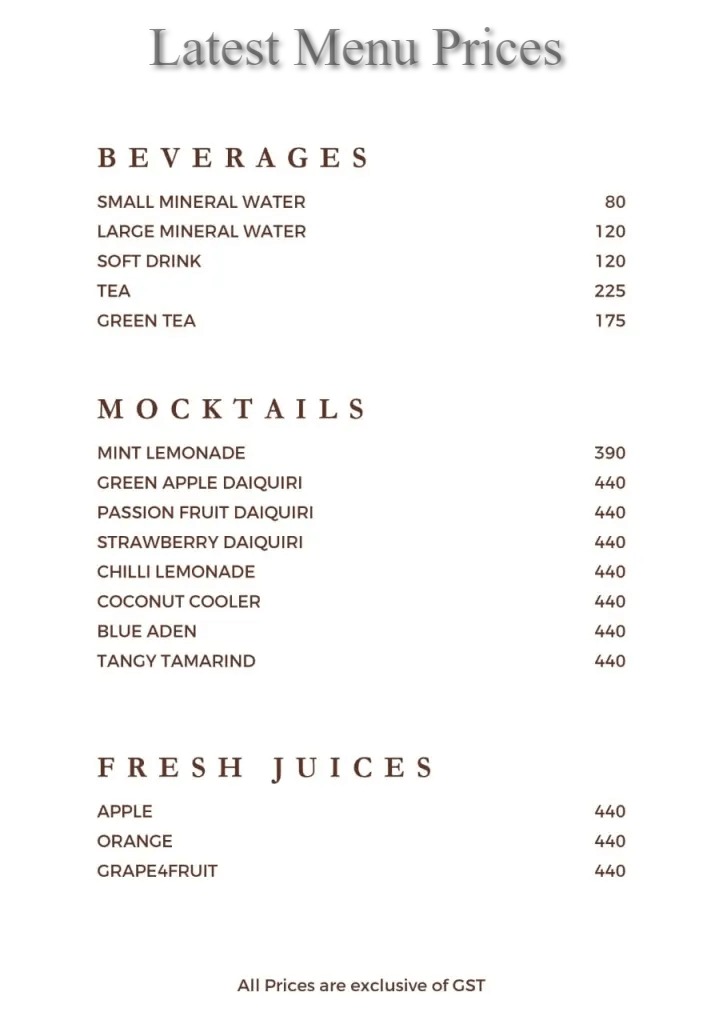 Coconut Grove Karachi Menu Prices Fresh Menu Prices