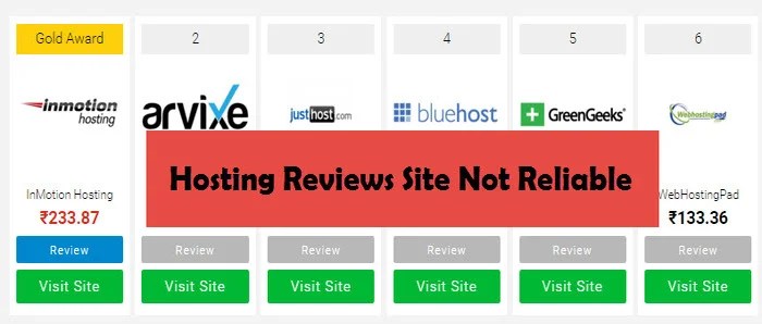 Web Hosting Reviews Sites Are Not Reliable