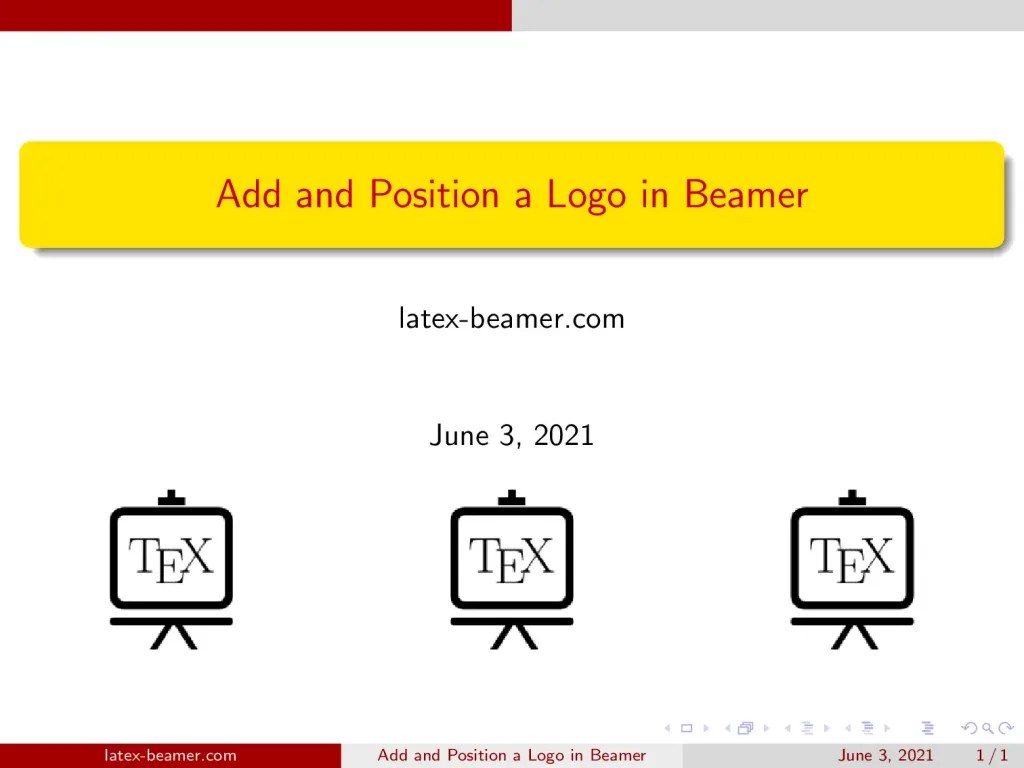 Add and Position a Logo in Beamer LaTeX Beamer