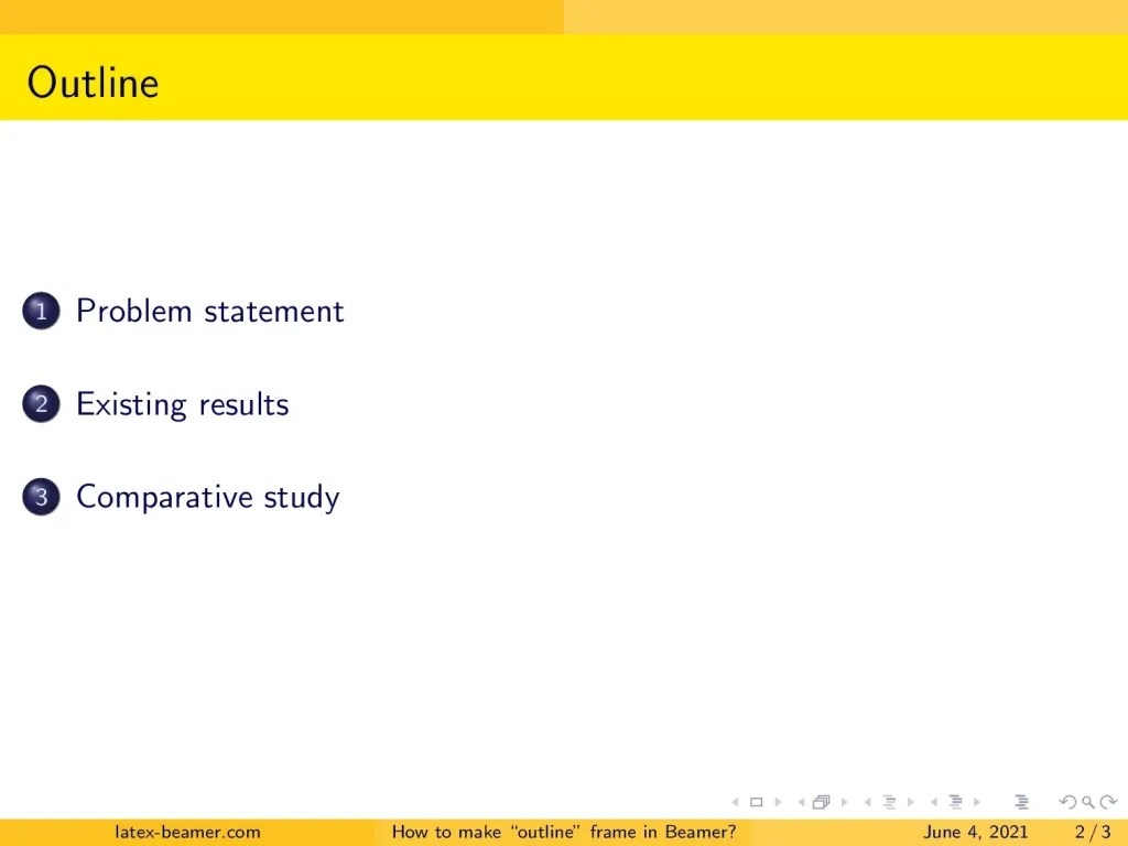 Create Table of Contents in Beamer LaTeX Beamer