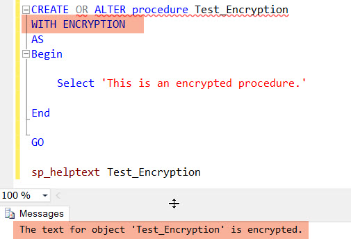 WITH Encryption clause in SQL Server SQLZealots