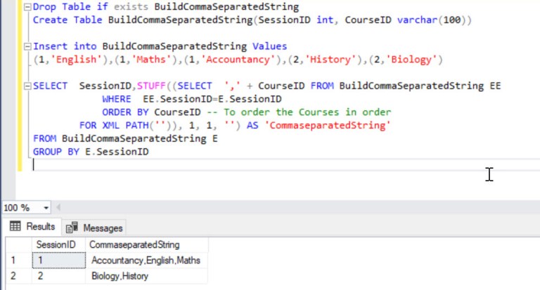 How to build comma separated string in SQL Server SQLZealots