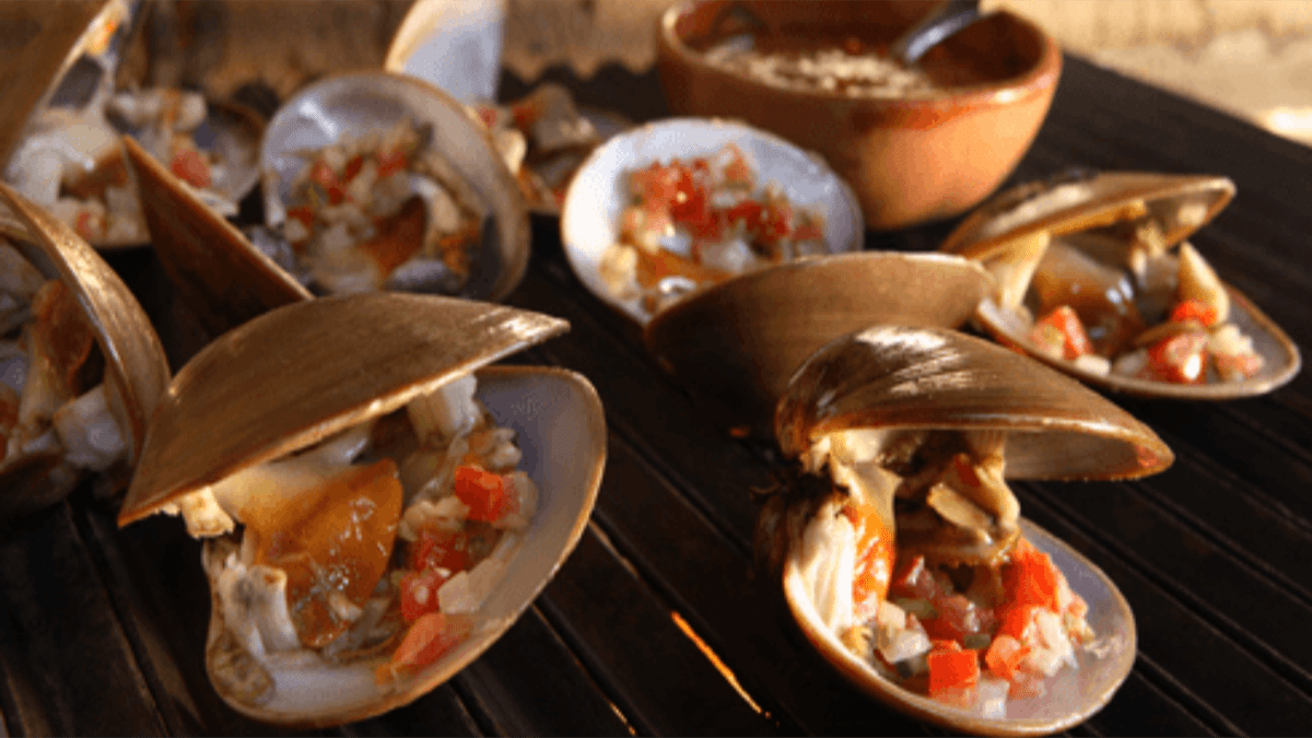 Sabor de Baja California Sur, Almejas chocolatas asadas. Con el toque