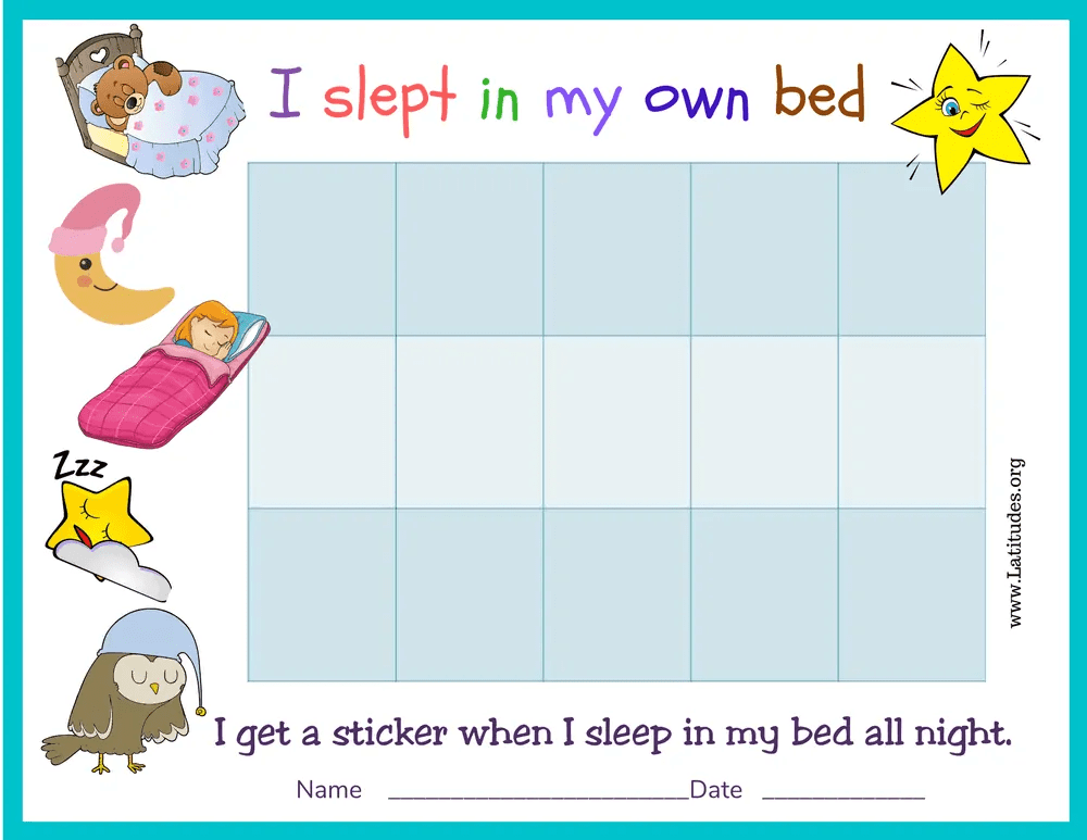 I Slept in My Own Bed Sticker Chart (Fillable) ACN Latitudes
