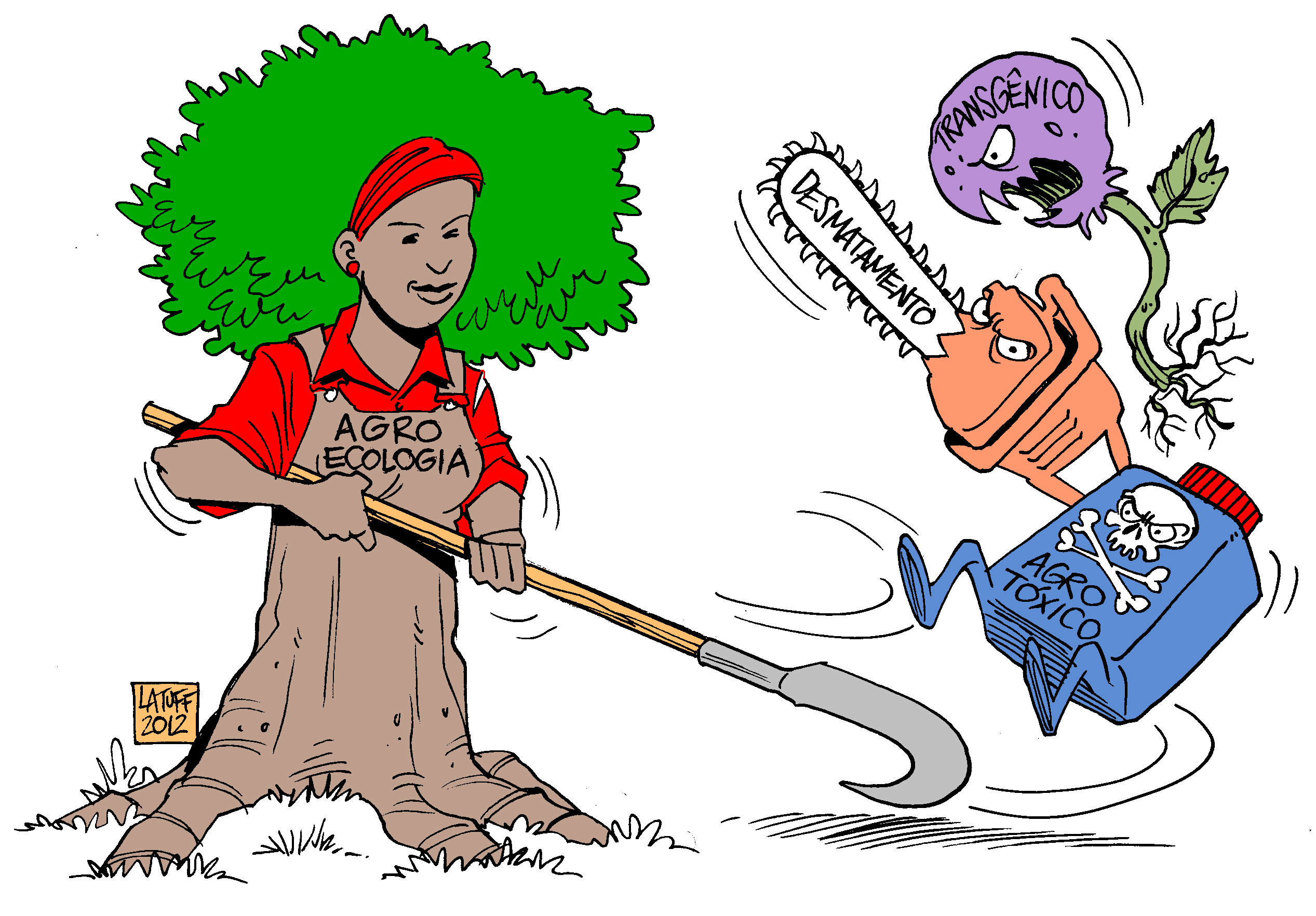 Charge Você sabe o que é agroecologia? Latuff Cartoons
