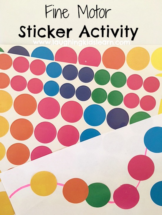 Kids playing and learning with stickers for fun and fine motor