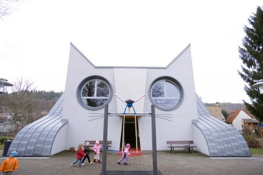 German Preschool Has Delightful CatShaped Building